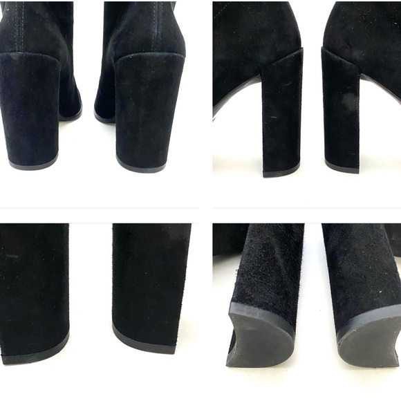 Stuart Weitzman Women's Black Nappa Stretch Suede Leather Over-The-Knee Boots - Picture 12 of 16